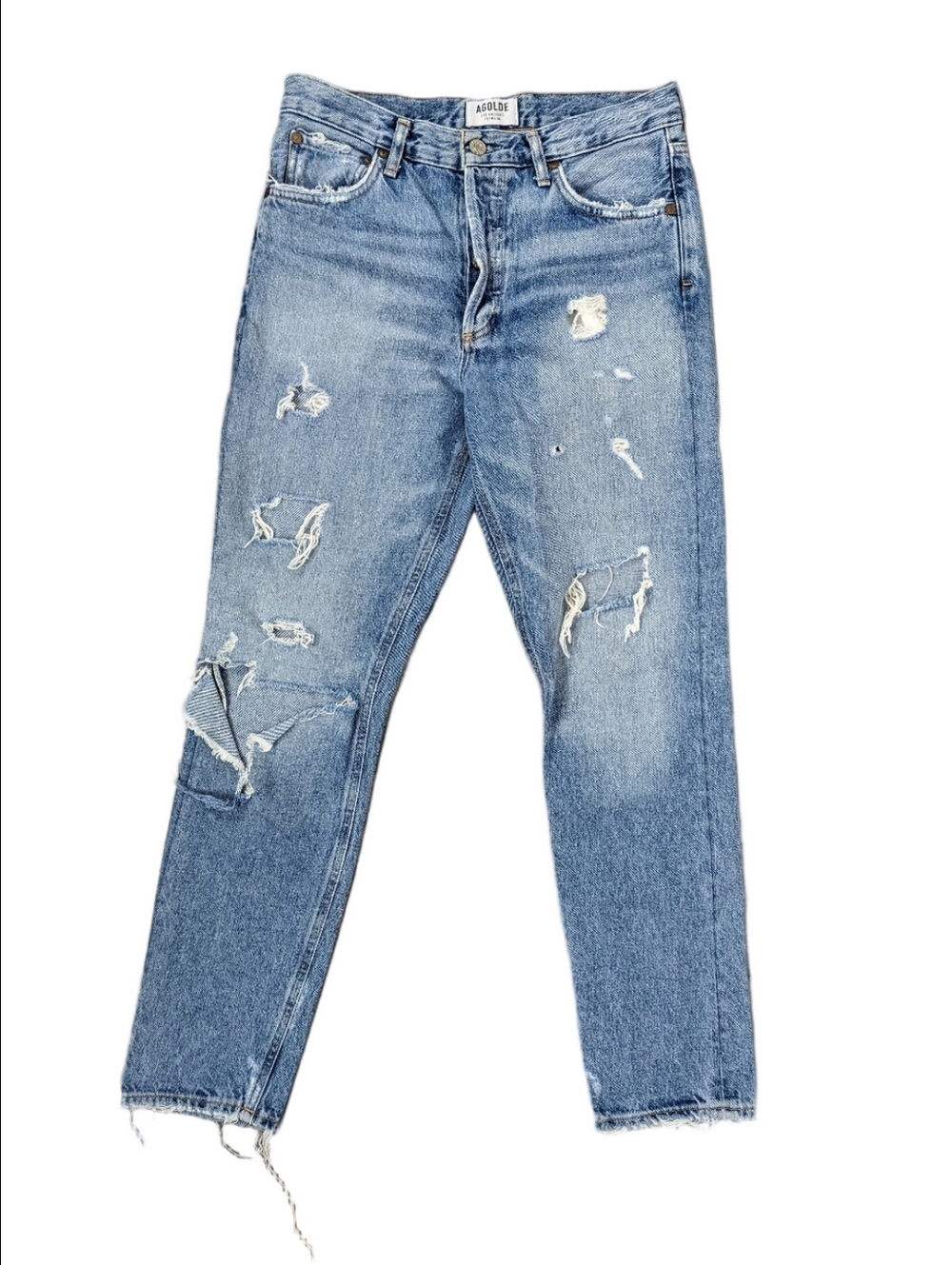 Agolde Women's Jeans Jamie High-Rise  Classic Isolation Distressed Size 26